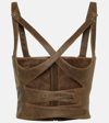 Jean Paul Gaultier Brown Knwls Edition Leather Tank Top In Brown