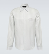 Amiri Striped Long-sleeved Concealed Button Shirt In White