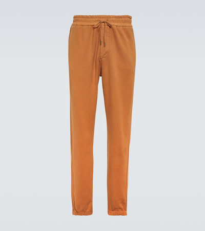 Saint Laurent Cotton Sweatpants In Orange