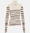 Jean Paul Gaultier Beige Knwls Edition Striped Turtleneck In Neutrals