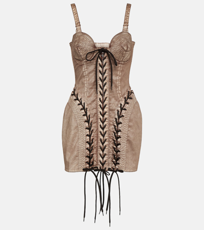 Jean Paul Gaultier Brown Knwls Edition Minidress | ModeSens