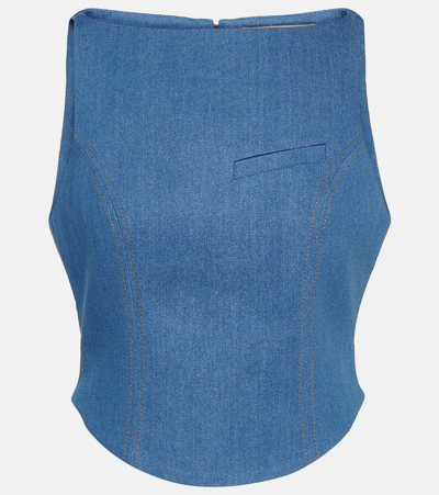 Aya Muse Colia Denim Top In Blue