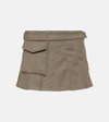 Aya Muse Mia Pleated Wool Mini Skirt In Grey