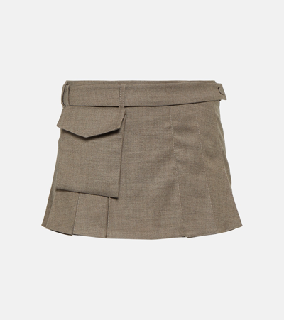 Aya Muse Mia Pleated Wool Mini Skirt In Grey