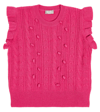 Il Gufo Cable Wool Knit Vest In Pink
