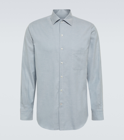 Loro Piana André Cotton Shirt In Blue