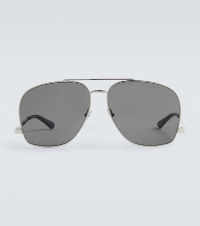Saint Laurent Sl 653 Leon Aviator Sunglasses In Grey