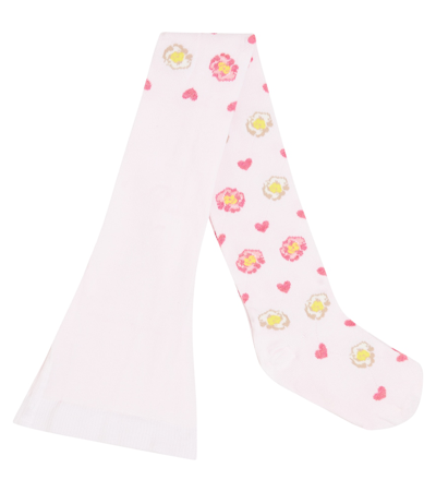 Monnalisa Kids' Jacquard Cotton-blend Socks In Pink