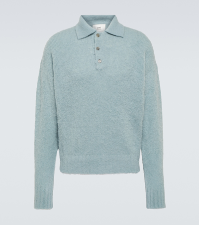 Ami Alexandre Mattiussi Knit Polo Shirt In Blue
