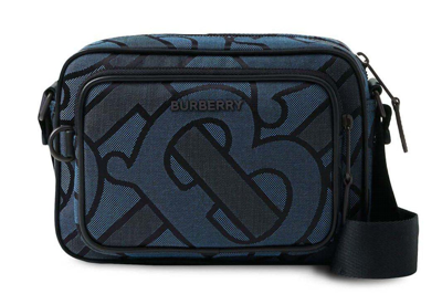 Pre-owned Burberry Paddy Tb Monogram Crossbody Bag Navy/black
