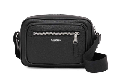 Pre-owned Burberry Paddy Italian Gained Leather Crossbody Bag Black