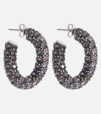 Isabel Marant Crystal-embellished Earrings In Grey Silver