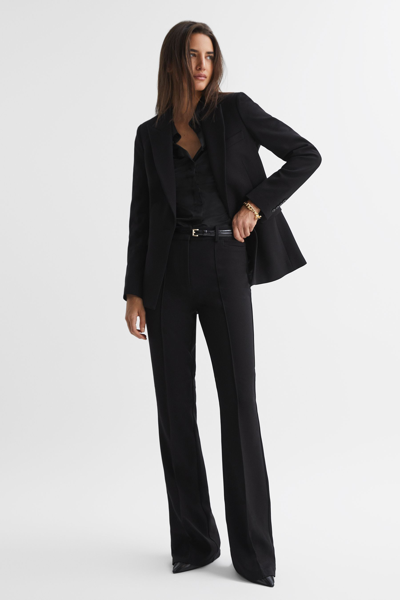Reiss Black Gabi Petite Flared Suit Trousers