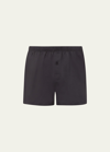 Hanro Cotton Classic Sporty Boxers In Dark Shale