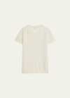 Majestic Machine Washable Cashmere Crewneck Top In Milk