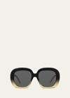 Loewe Curvy 53mm Square Sunglasses In Dark Brown Smoke