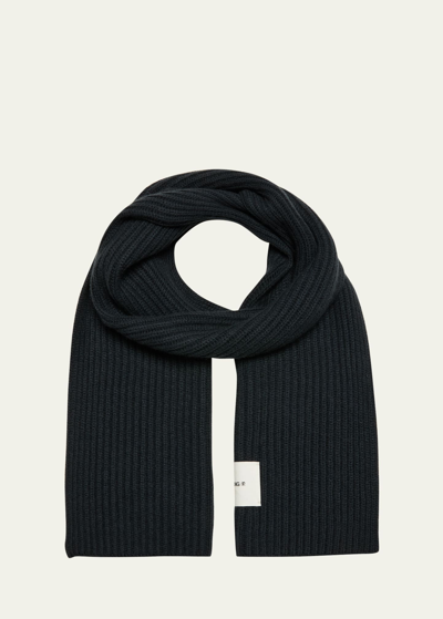 Lisa Yang Chamonix Knit Cashmere Scarf In Ink