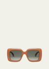 Celine Bold 3 Dots Square Sunglasses In Sdkgrn/violmr
