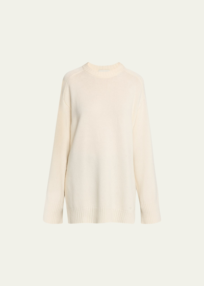 Loulou Studio High-low Wool Cashmere Sweater In Ivory