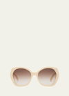 Fendi The  Lettering 57mm Gradient Butterfly Sunglasses In Sbeig/brng