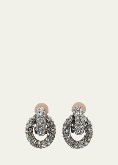 Oscar De La Renta Fortuna Crystal Hoop Drop Earrings