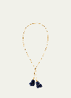 SHERMAN FIELD, 1967 18K YELLOW GOLD SAUTOIR DOUBLE CONVERTIBLE BLUE SAPPHIRE SMALL LINK NECKLACE, 34"L