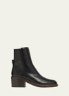 BRUNELLO CUCINELLI LEATHER ZIP ANKLE BOOTS