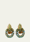 Oscar De La Renta Fortuna Crystal Hoop Drop Earrings In Blue Multi