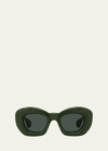 LOEWE INFLATED GREEN ACETATE BUTTERFLY SUNGLASSES