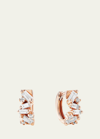Suzanne Kalan Fireworks Huggie Hoop Earrings In 18k Rose Gold And Diamonds In Rg