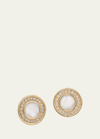 L. KLEIN TOSCANO 18K YELLOW GOLD EARRINGS WITH MOTHER-OF-PEARL AND DIAMONDS