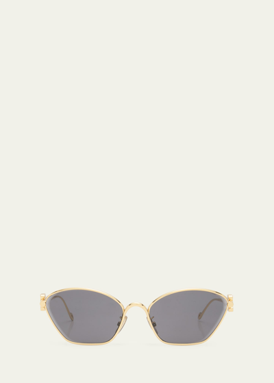 Loewe Anagram Golden Metal Cat-eye Sunglasses In Sengld/smk