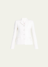 VALENTINO CREPE COUTURE SLIM-FIT BLAZER JACKET WITH BOW DETAILS