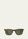 Garrett Leight Hayes Sun Spotted Brown Shell Sunglasses In Brown/green Polarized Solid