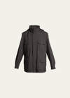 Loro Piana Traveller Windmate Storm System Shell Hooded Field Jacket In Black