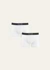 Tom Ford Men's 2-pack Solid Jersey Boxer Briefs In 100 White