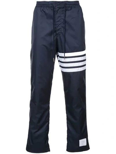 Thom Browne Seamed 4-bar Stripe Ripstop Trousers In Navy