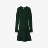 Burberry Wool Knit Mini Dress In Vine
