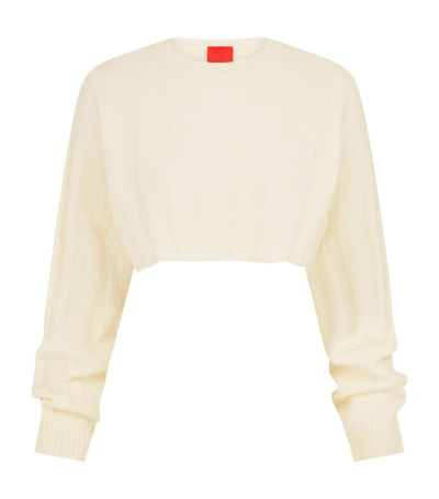 Cashmere In Love Cropped Remy Jumper In White