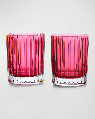 The Martha, By Baccarat Harmonie Colored Double Old-fashioned Tumblers, Set Of 2 In Pink