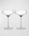WATERFORD CRYSTAL LISMORE ARCUS COUPE GLASSES, SET OF 2