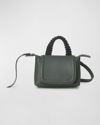 Callista Mini Grained Leather Top-handle Bag In Charcoal
