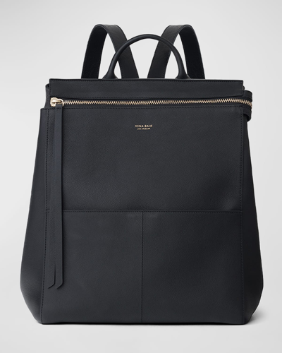 Mina Baie Harper Leather Bundle Diaper Bag In Black