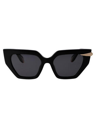 Roberto Cavalli Src001s Sunglasses In 700y Black