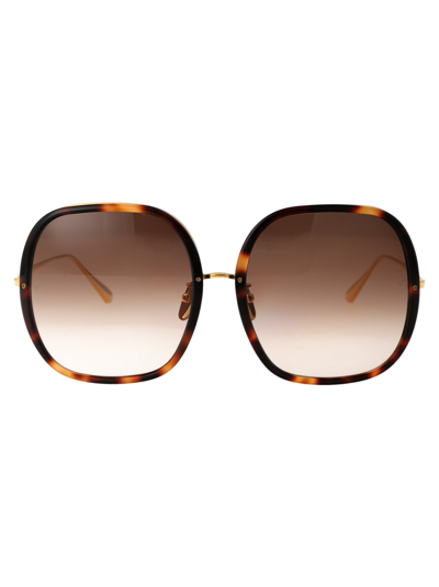Linda Farrow Celia Oversize-frame Sunglasses In Brown