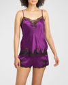 Josie Natori Lolita Scalloped Silk Chemise In Regal Purple W As