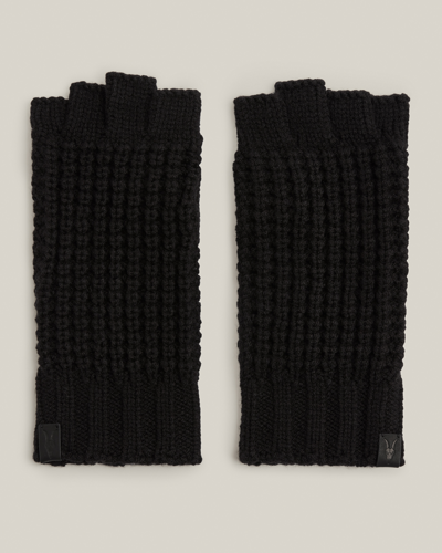 Allsaints Nevada Fingerless Gloves In Black