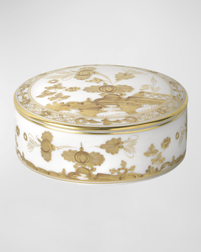 Ginori 1735 Oriente Italiano Round Trinket Box In Aurum