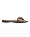 FENDI FF TUBE MEDALLION FLAT SANDALS