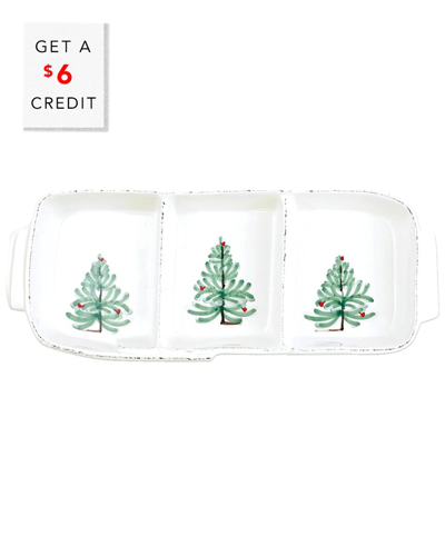 VIETRI VIETRI MELAMINE LASTRA HOLIDAY THREE-PART SERVER
